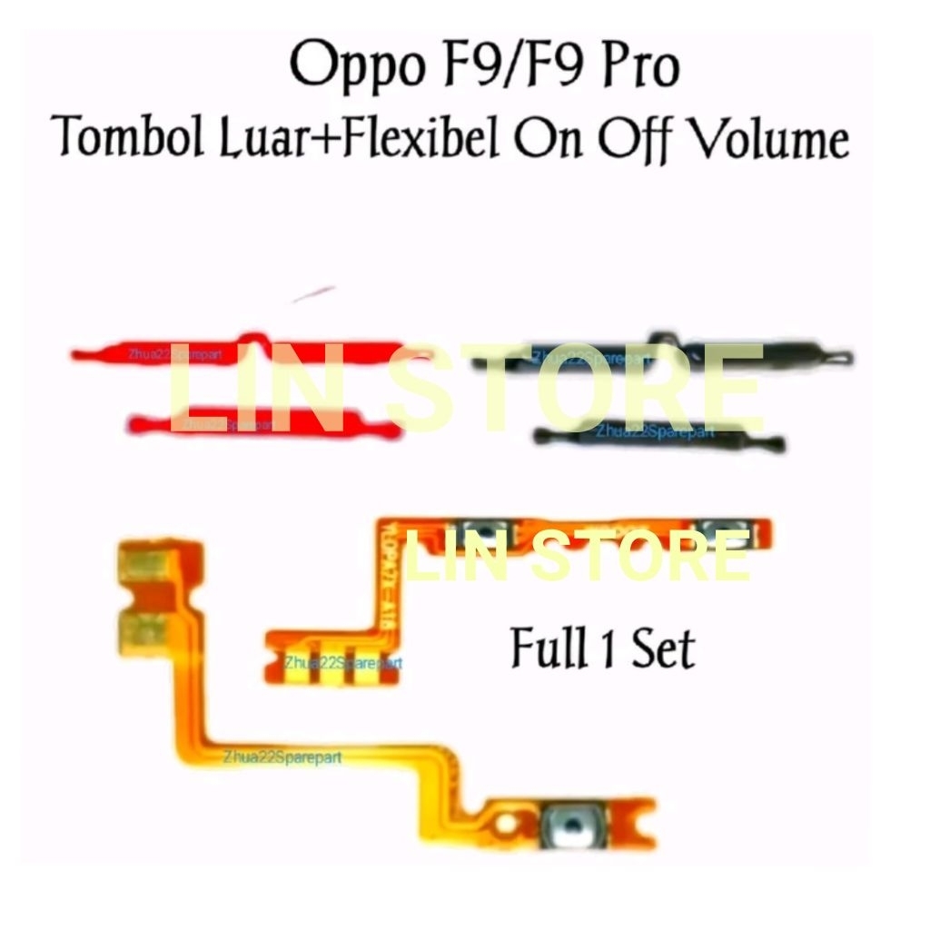 Tombol Luar + Flexible On Off Volume Oppo F9 / F9 Pro Tombol On Off Volume Oppo F9 / Oppo F9Pro