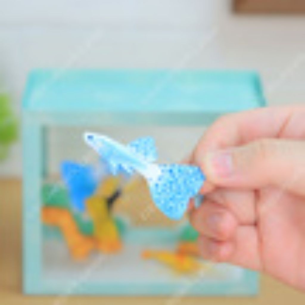 hiasan ikan gupy sky blue ribbon