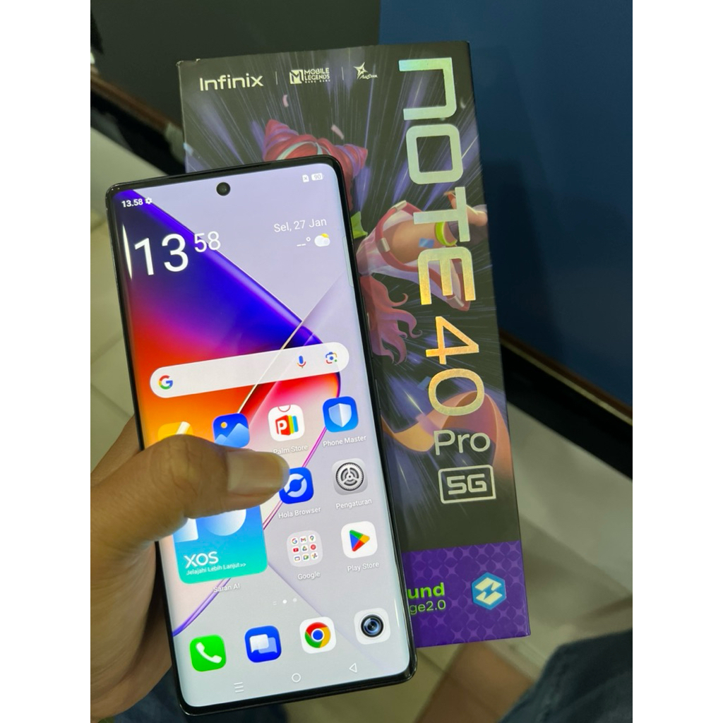 Infinix note 40 pro 5g ram 8/256 second fullset original termurah