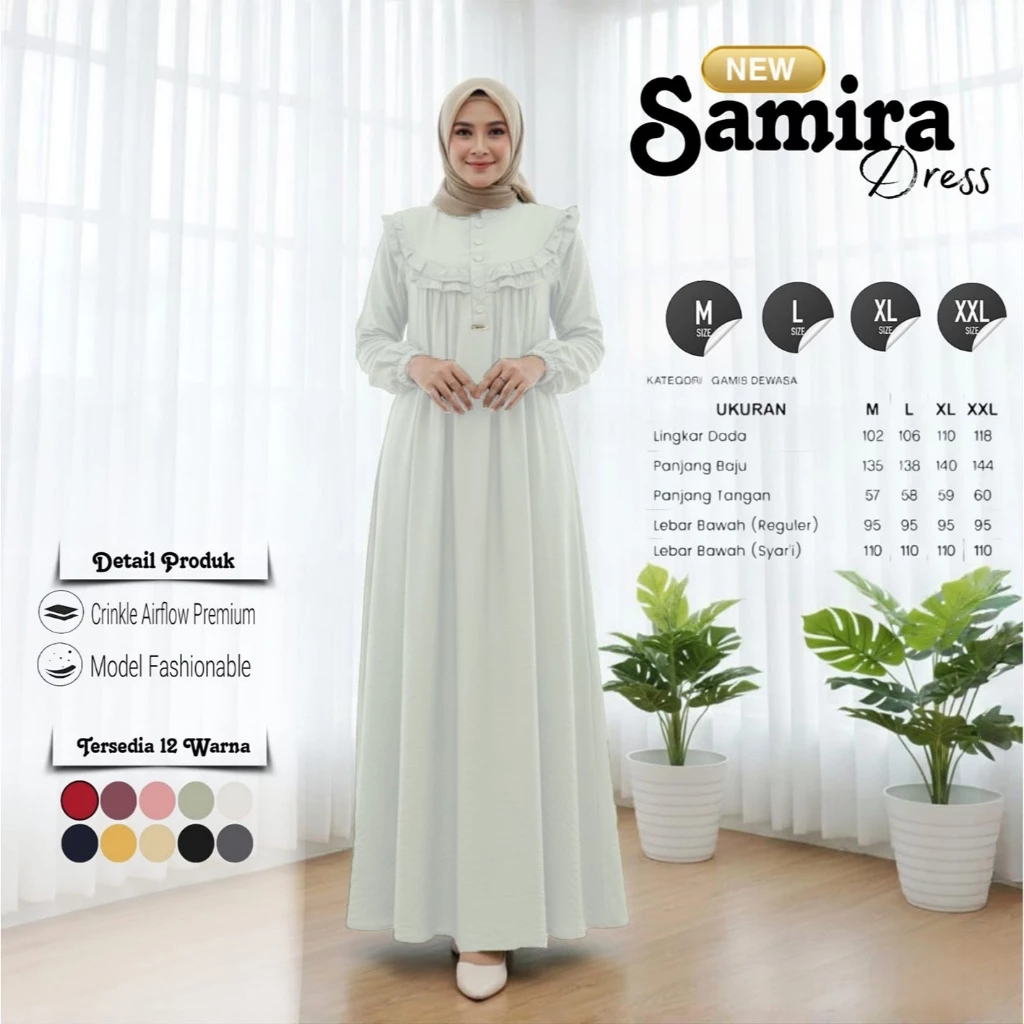 Promo Gratis Ongkir Gamis Samira Model Rempel Baju Gamis 2026 Model Terbaru Lebaran Kekinian