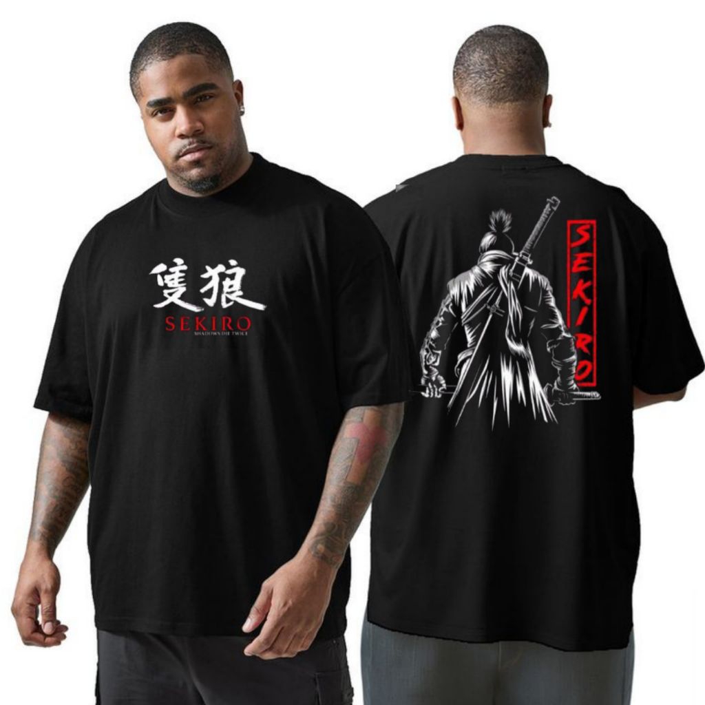 Kaos Samurai jumbo XXL hitam Pria wanita termurah