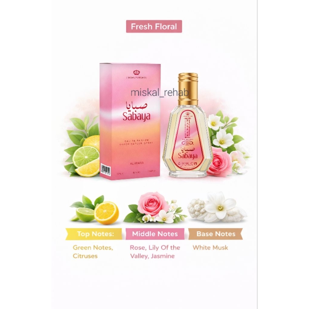 Parfume Al-Rehab Sabaya Original 50ML  Parfum Spray Al Rehab
