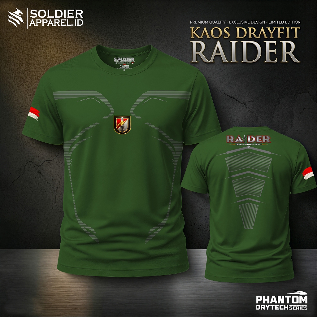 Kaos Olahraga Dryfit RAIDER – Adem, Ringan, Anti Gerah | Phantom DryTech Series
