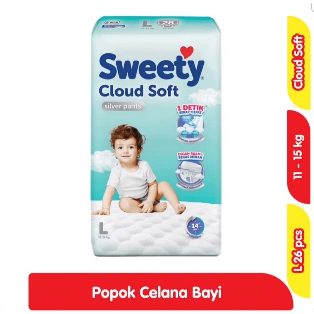 Sweety Silver Pants Popok Celana L