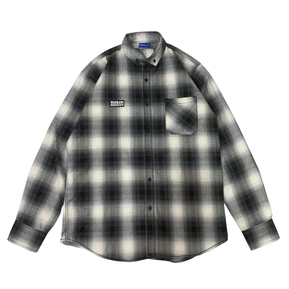 Kubik Society Flanel Veterano - Rocket Veterano Tebal Halus White Black