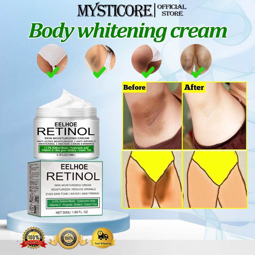 MYSTICORE Krim pemutih ketiak ampuhdan cepat Retinol Whitening Cream Krim Pemutih selangkangan dan m