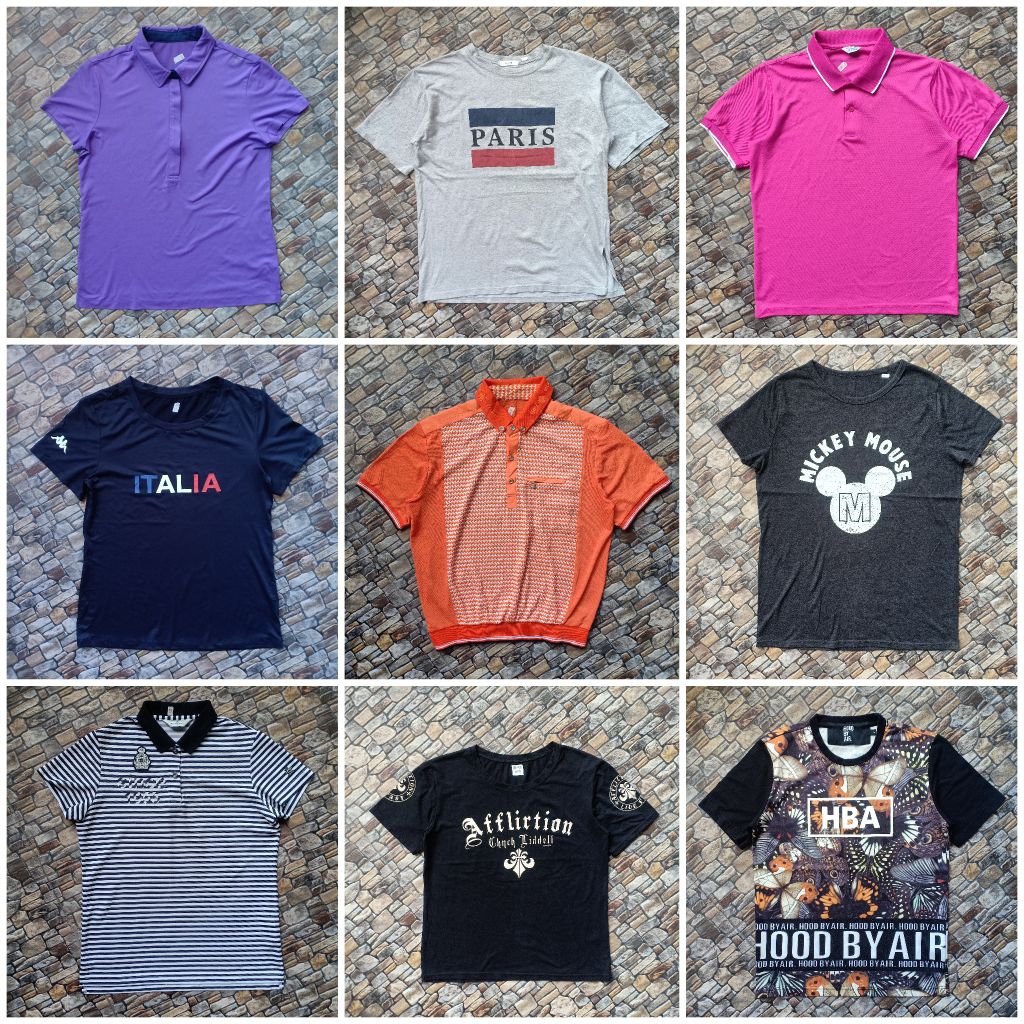 Tshirt Fashion cewe mix Jersey katun preloved bagus, Baju wanita PL branded original
