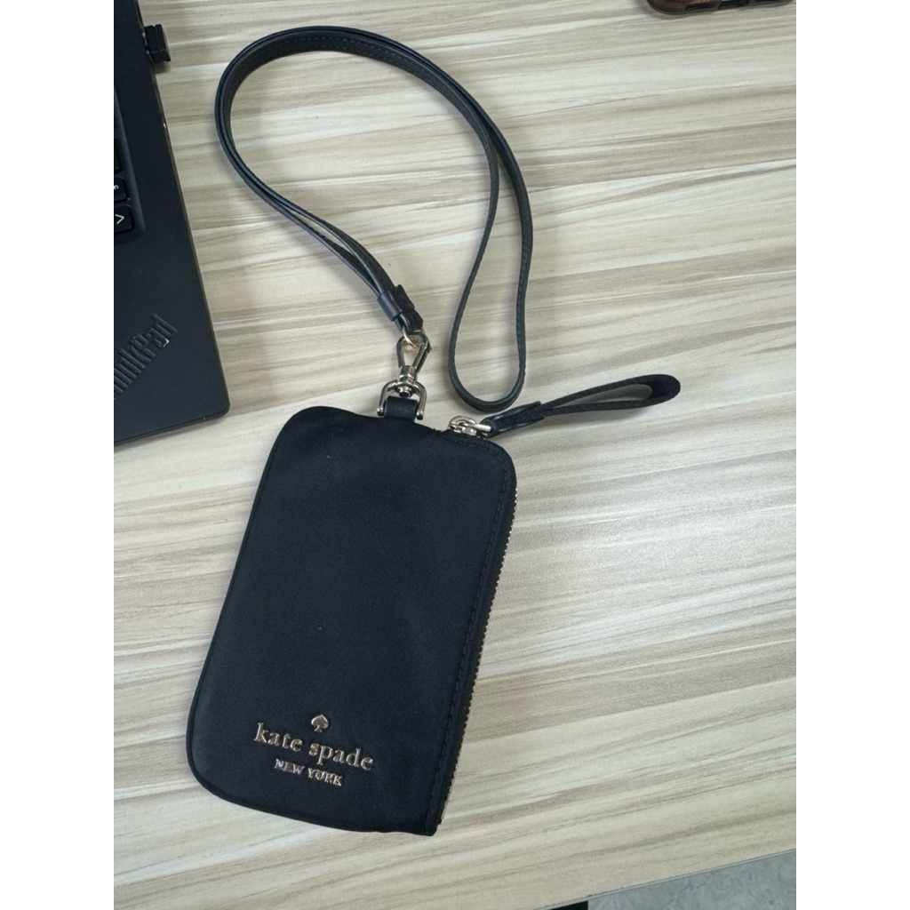 Kate Spade Chelse Nylon Card Case Lanyard Black
