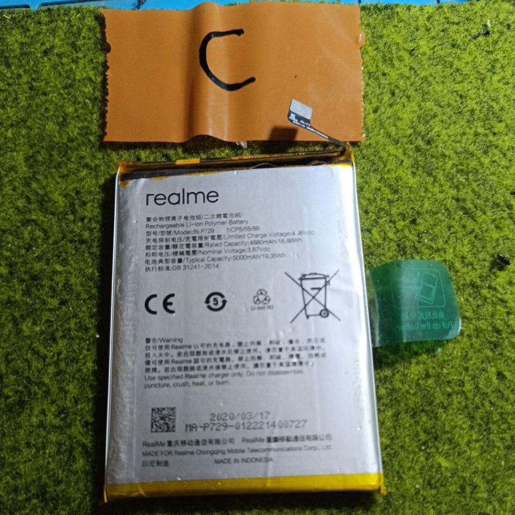 baterai realme c3 normal