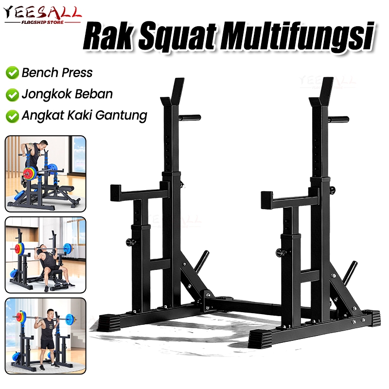 Squat Rack  Barbel Rack Adjustable Squat Rack Independent Weight Lifting Alat Fitness Gym Squat Stan