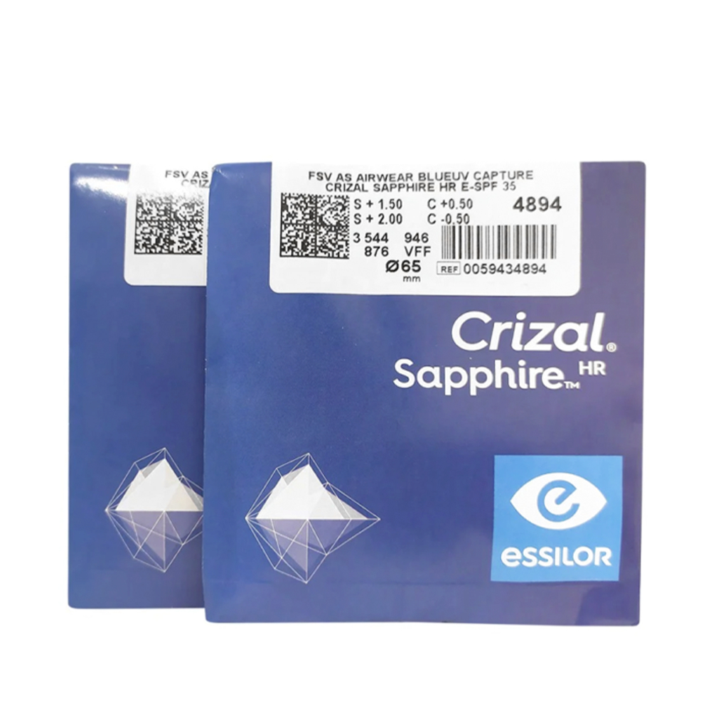 Lensa Essilor Crizal With BlueUV Capture - Plus/Minus/Cylinder (Ukuran Stock)
