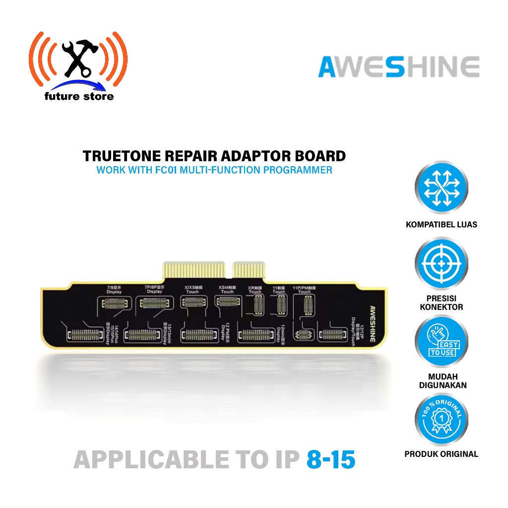 AWESHINE ADAPTOR TRUE TONE IPHONE 8-15 PLUS FOR FC01 PROGRAMMER ORIGINAL - AWESHINE 8-15 TRUE TONE R
