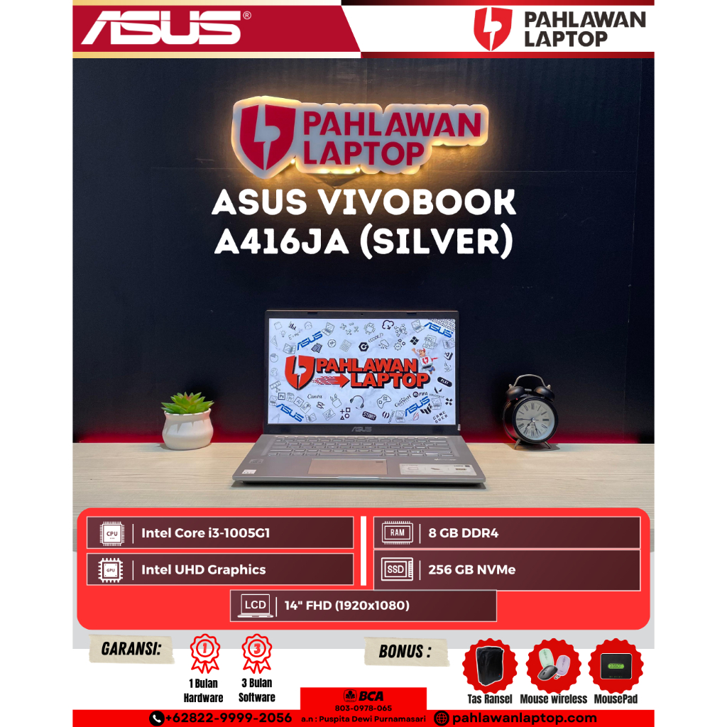 Laptop Asus VivoBook A416JA Intel Core i3-10th gen/8/256 (Silver)