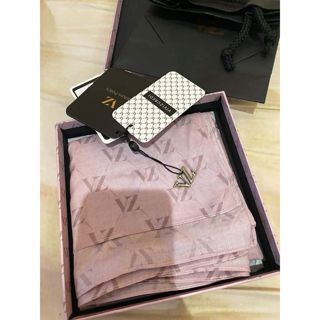 VIVIZUBEDI MONOGRAM SCARF - PALE MAUVE