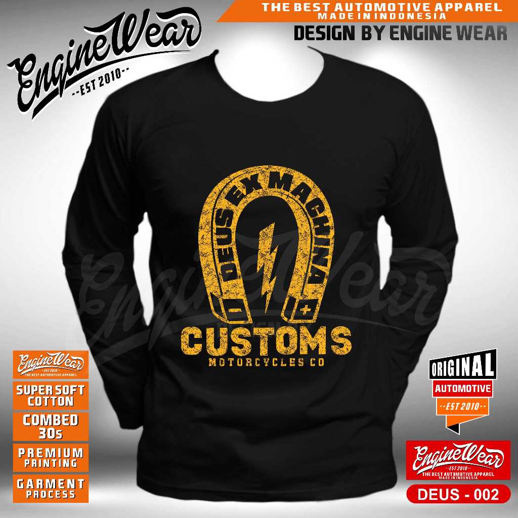 tshirt deus kaos logo deus ex machina motor custom baju otomotif DEUS002T