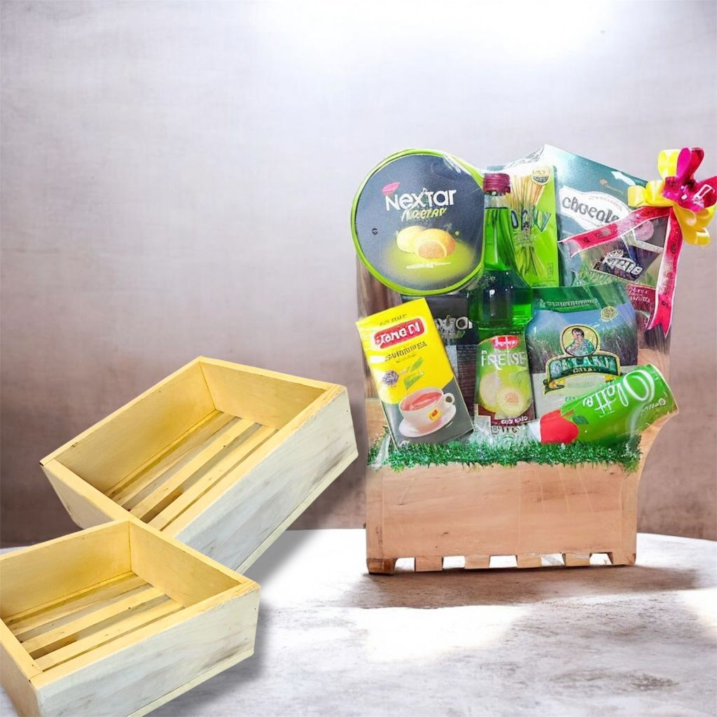 Peti Box Kayu Parcel Hampers Lebaran Serbaguna Bok Peti Kayu Penyimpanan Aeusthetic solid