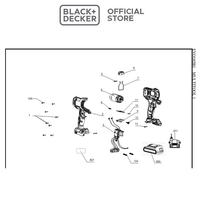 Black+Decker Motor SA for Multievo (EVO185B1 & EVO185K6) (N925309)