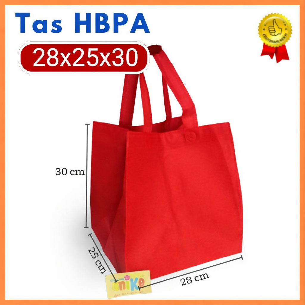 Tas Spunbond Goodie Bag Tas Hajatan Tas Sembako Idul Fitri Lebaran Nasi Kotak 25x25 D25 D24