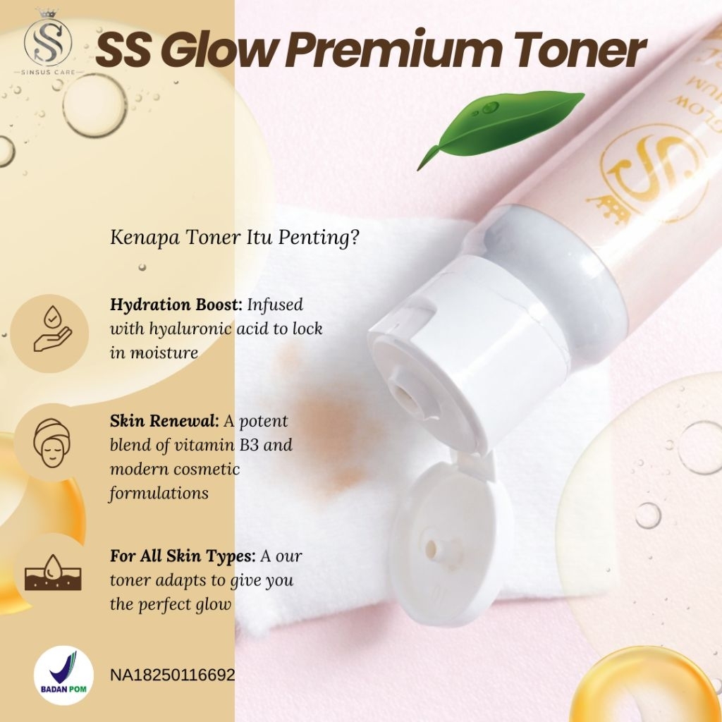 SS Glow Premium Toner BPOM - Niacinamide & Hyaluronic Acid