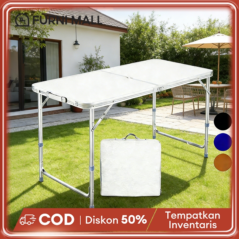 Meja Lipat Outdoor Meja Lipat 120x60cm Meja Lipat Portabel Aluminium