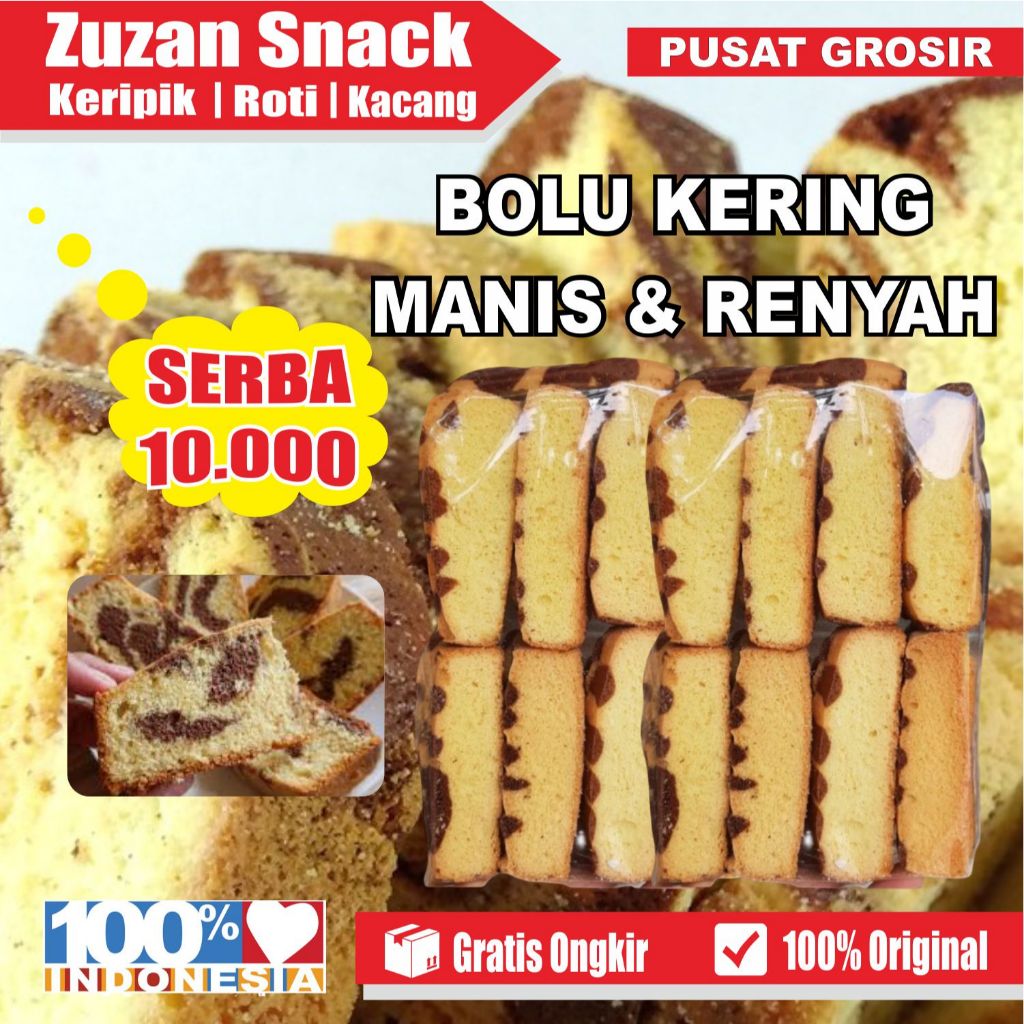 Bolu Kering Renyah Manis 1kg - Grosir Kue Bolu Jadul Murah Kiloan