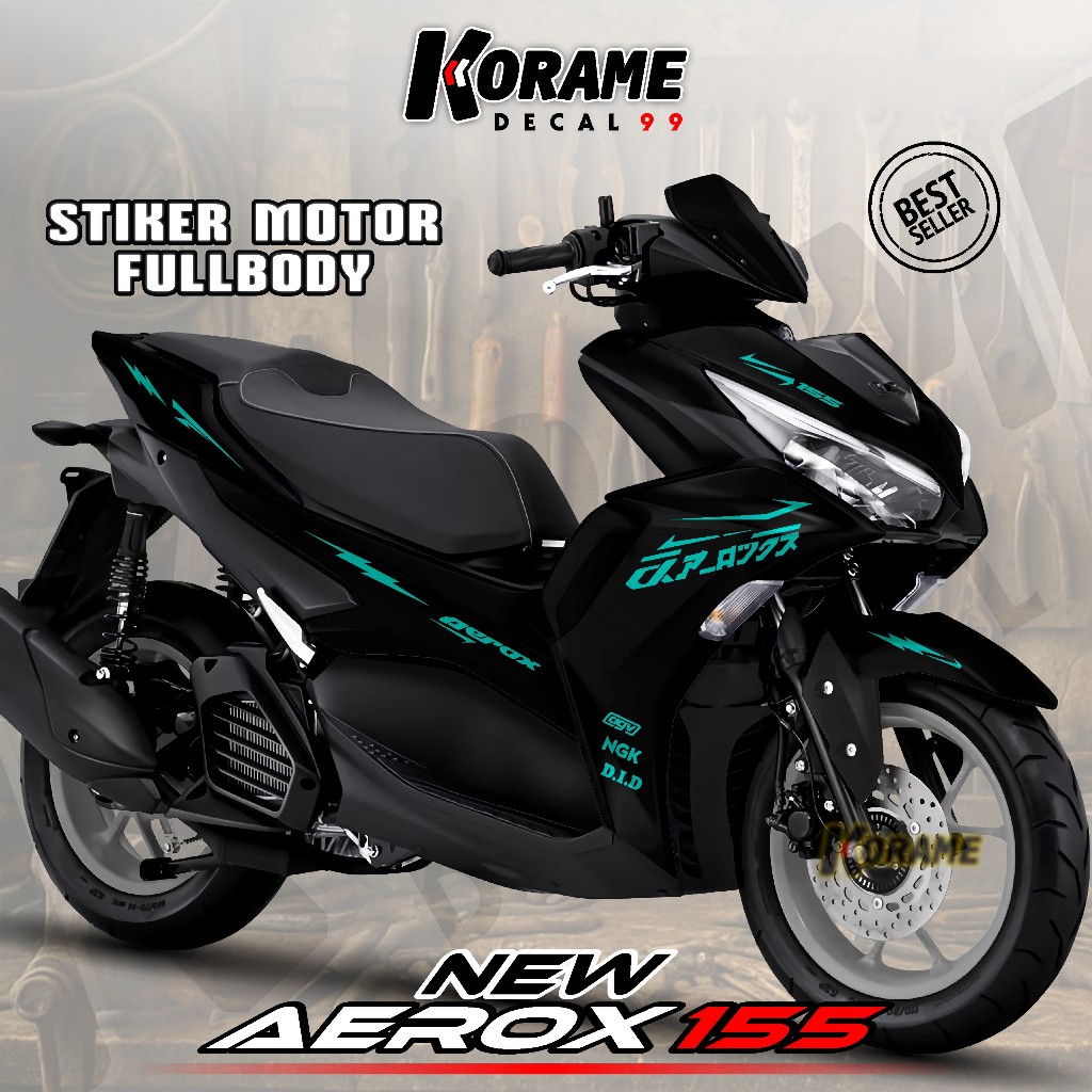 Decal Aerox 155 Connected Full Body Stiker Aerox 155 2024 Motif Black JPN Series Terbaru