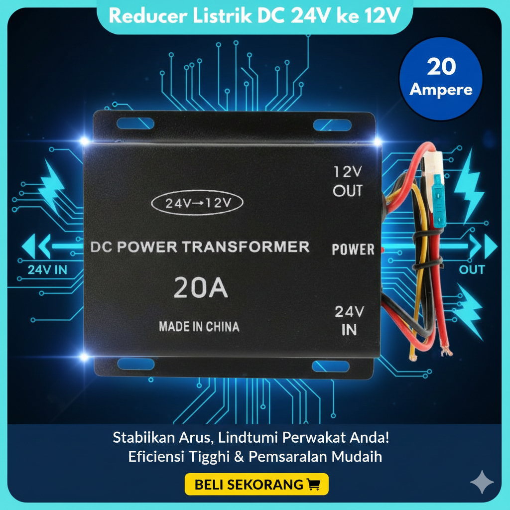 Step Down DC Converter 24 Volt Menjadi DC 12 Volt Voltage Reducer Power Supply