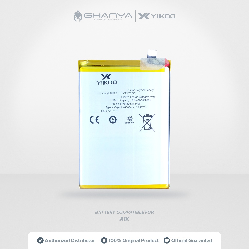 YIIKOO Baterai Oppo A1K BLP711 Double Power Real Capacity Ori BLP 711 HP Handphone Original 100% Dua