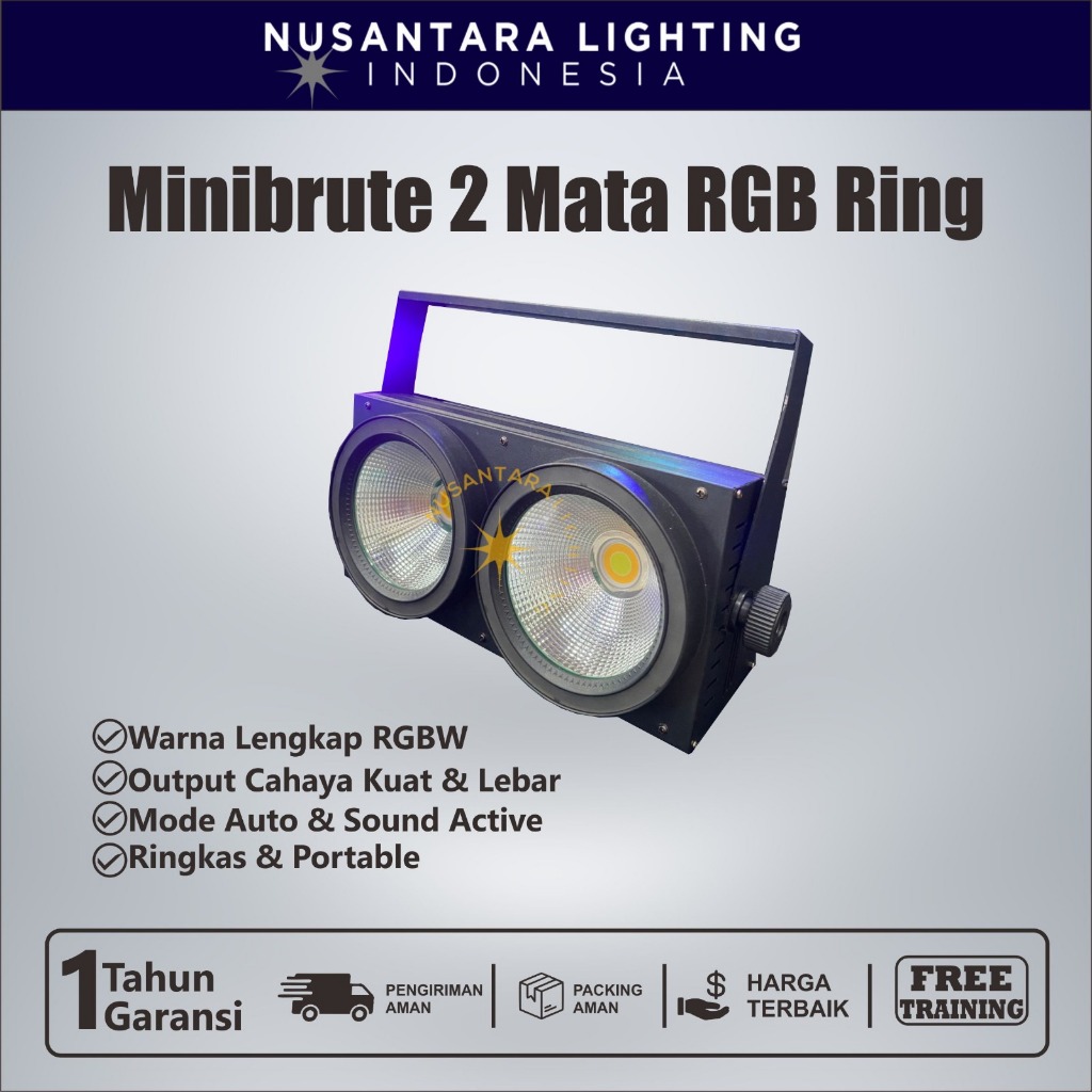 Mini Brute 2 Mata RGB Ring / Minibrute 2 Mata / Lampu Sorot Panggung / Lampu Disco Led 200W / lampu 