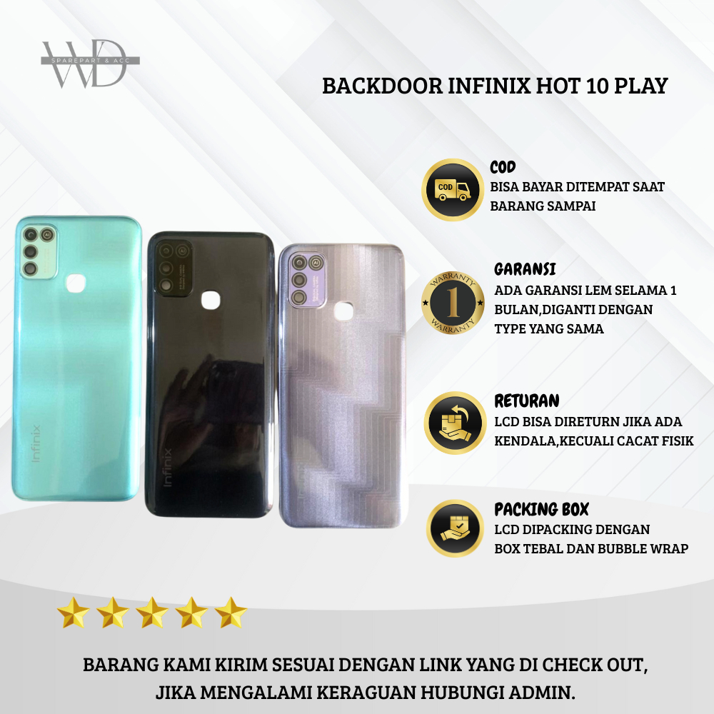 BACKDOOR/ TUTUP BELAKANG HP INFINIX HOT 10 PLAY