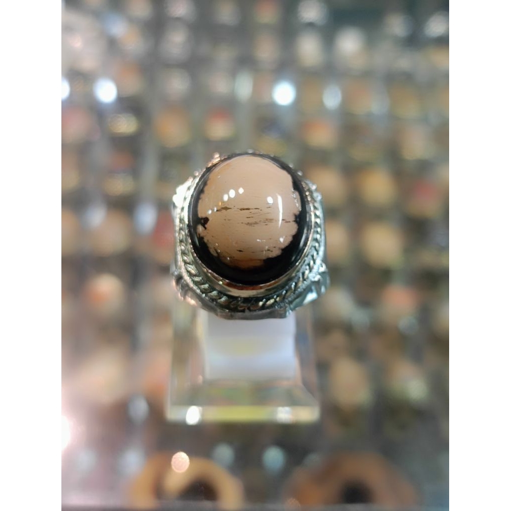 Cincin batu Fosil kelor (Natural)