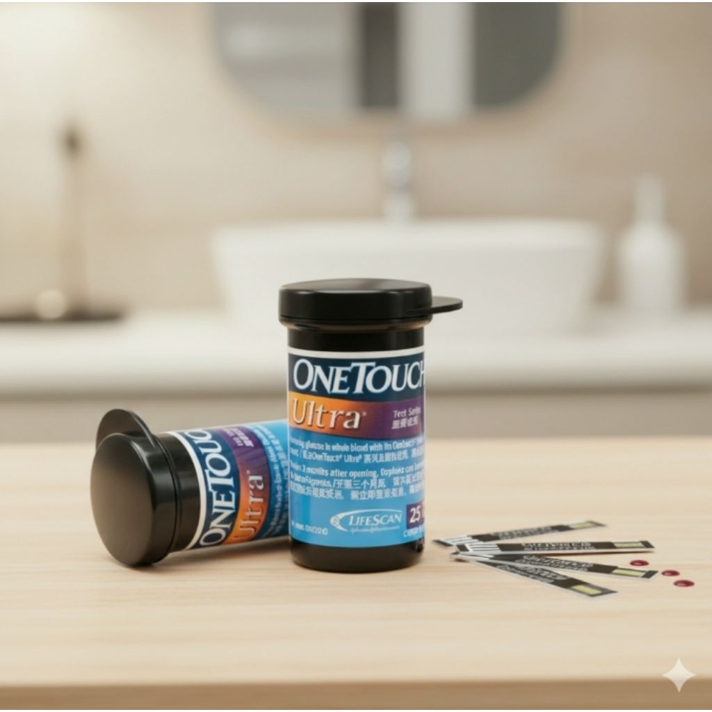 ​[ORIGINAL] OneTouch Ultra Test Strips - Isi 25 Strip Cek Gula Darah Non box