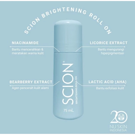 NU SKIN Scion Whitening Roll On 75ml Deodorant Pencerah Ketiak Niacinamide Anti Bau Badan