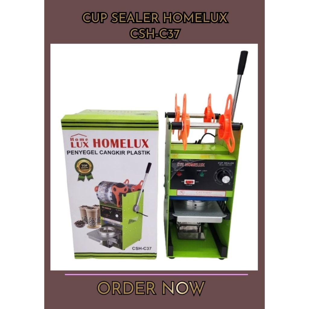 HOMELUX Manual Cup Sealer Plus Plastik Std C-37, Jumbo C-39 Press Plastic Cup Es Teh Teler Kopi