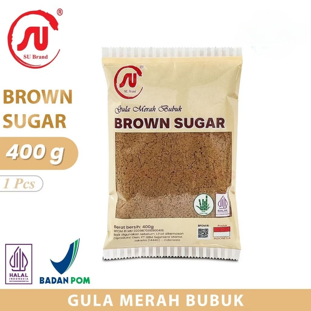 Su brand Brown sugar gula merah bubuk Tebu 400gr