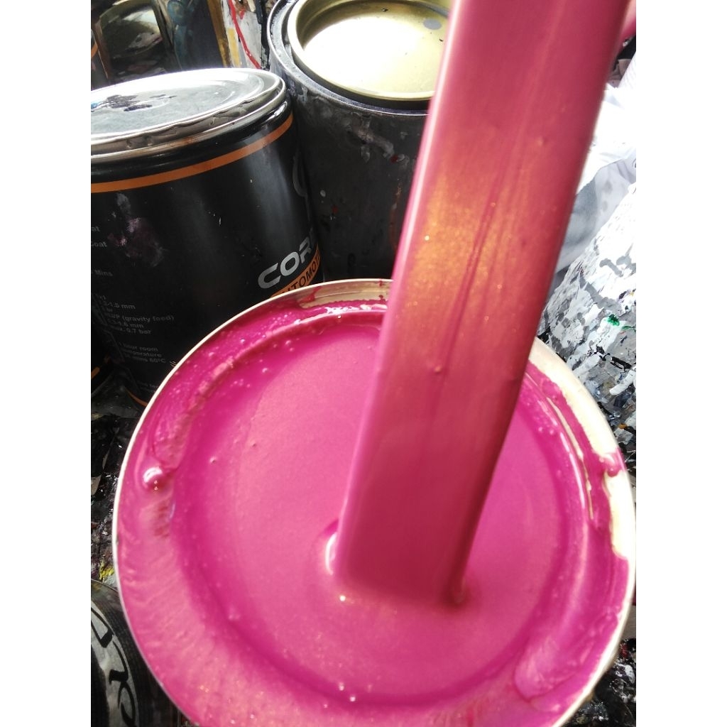 CAT PU WARNA PINK MAGENTA ROSE GOLD CAT OTOMOTIF CAT CUSTOM CAT MOTOR CAT VELK