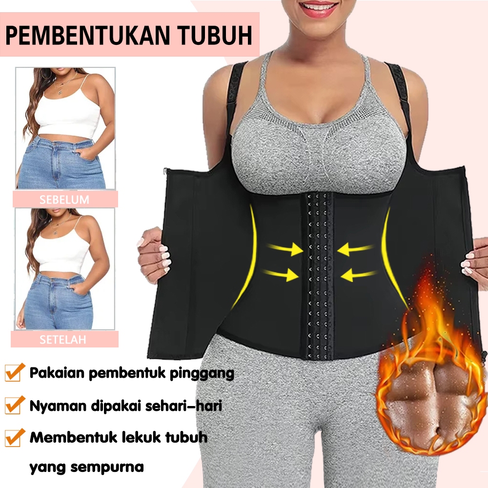 TERBARU KeepS S-3XL Korset Pelangsing Wanita Model Tank Top 2 Lapis korset pelangsing perut buncit