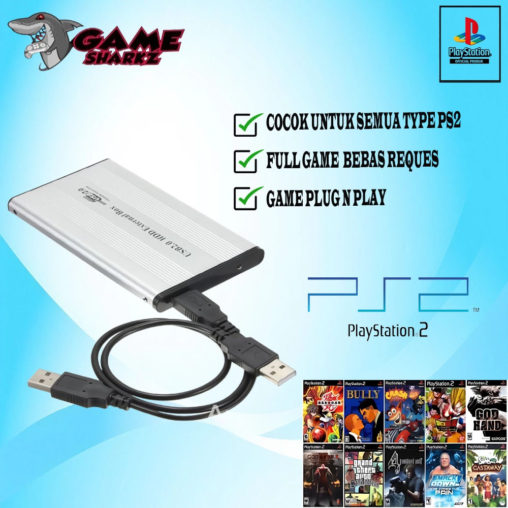 Harddisk Hardisk Eksternal PS2 Support Semua PS2 Full Game 160GB