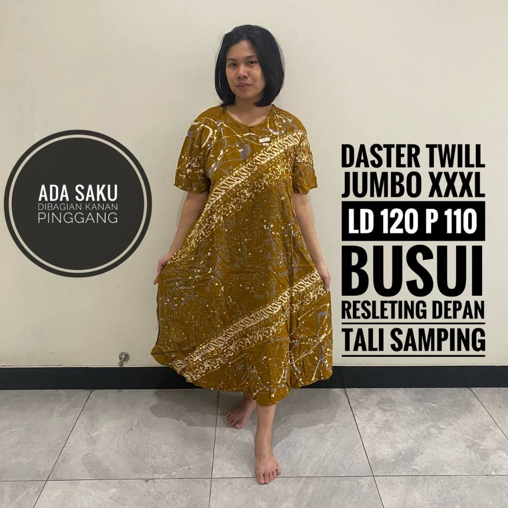 Daster Jumbo Busui Ibu Ibu Orang Tua Jumbo Wanita Dewasa Kekinian Terbaru Motif Batik Abstrak Busui 
