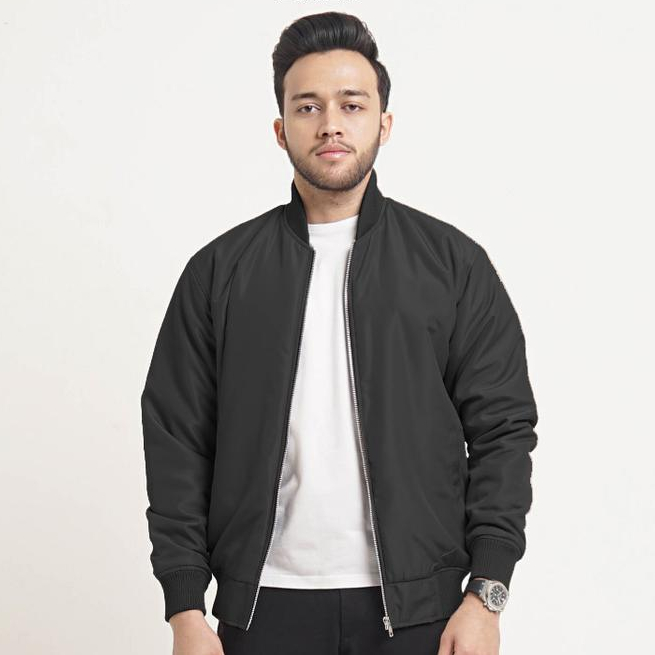 Consina Sport - Jaket Pria Bomber Original Hitam Black Jacket Parasut Windbreaker Anti Angin Keren