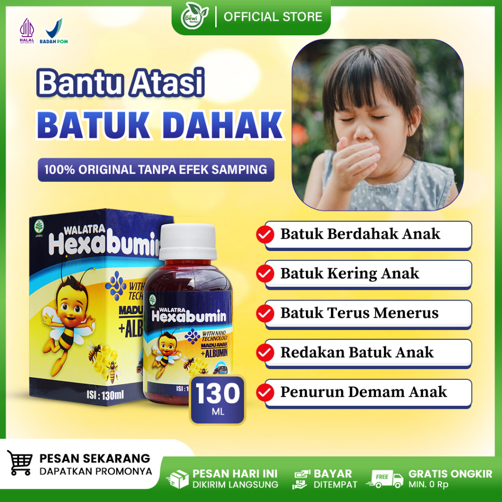 Hexabumin Original Obat Anak 2 Tahun Batuk Berdahak, Madu Redakan Gatal Tenggorokan Anak Batuk Rejan