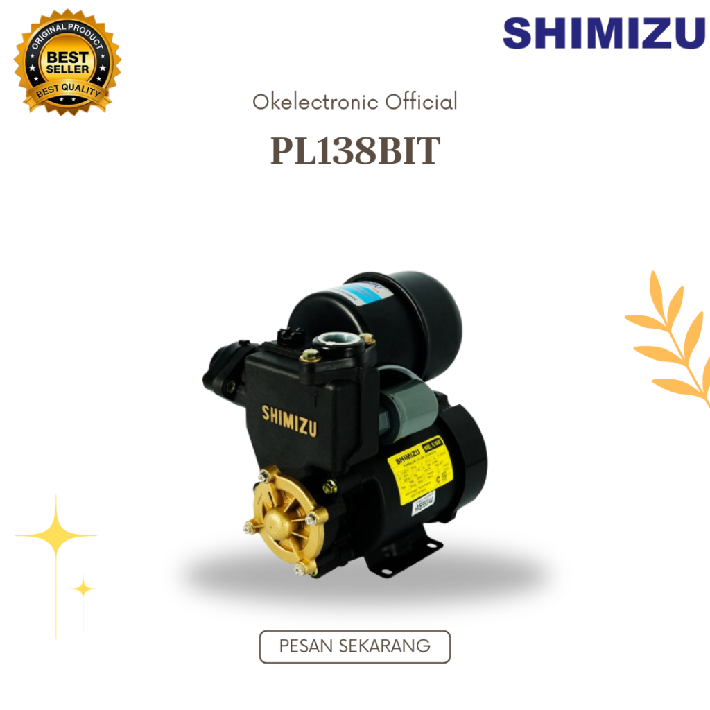SHIMIZU POMPA AIR PL 138BIT WATER PUMP/PL138BIT/PL138 BIT/PL 138 BIT/ORIGINAL SHIMIZU/GARANSI RESMI