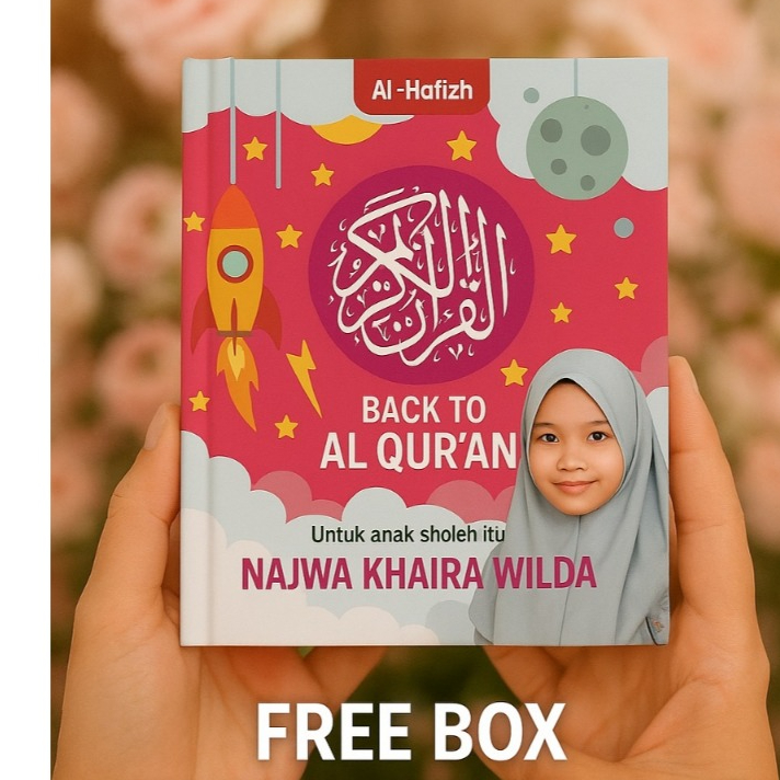 Tanpa po Alquran Blok Warna Custom Nama Dan Foto Anak  Quran Hafalan Tajwid Warna Warni Terjemah A5