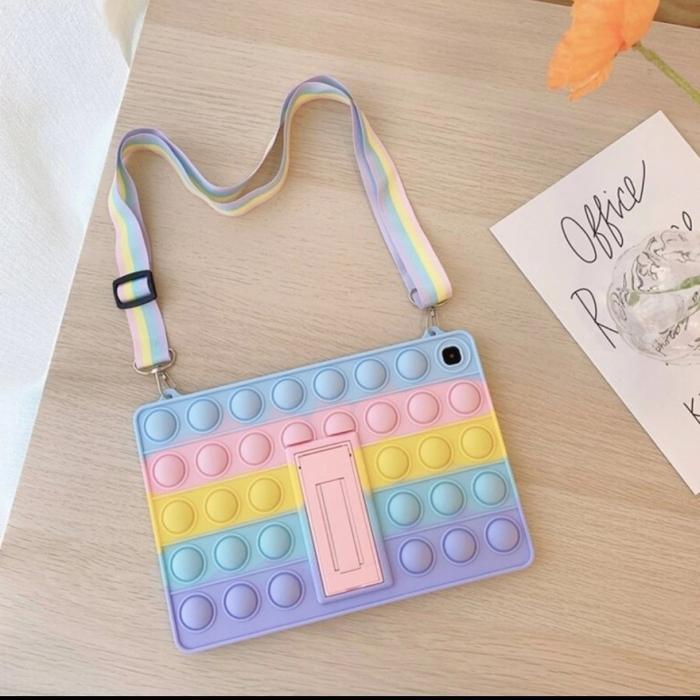 Case IPad Mini 7 Pop It Soft Case Kids Anak Bubble Rainbow Casing Tali