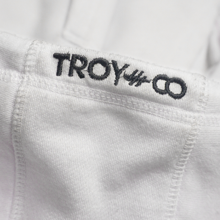 Troy Company Hoodie White Cat Tired - Hoodie Pria Hoodie Putih KHD 2818