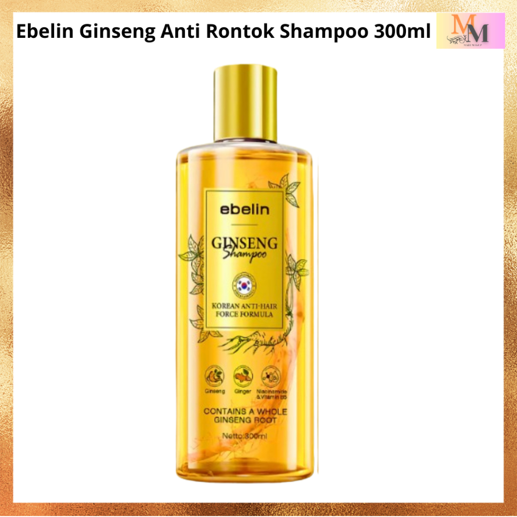 Ebelin Ginseng Anti Rontok Shampoo 300ml | Shampo Herbal Alami Anti Ketombe & Rambut Kuat Lebat