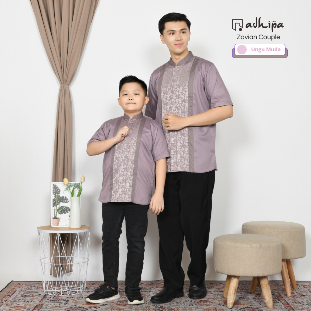 Adhipa Zavian Koko Couple Ayah Anak warna Ungu Lavender Lilac