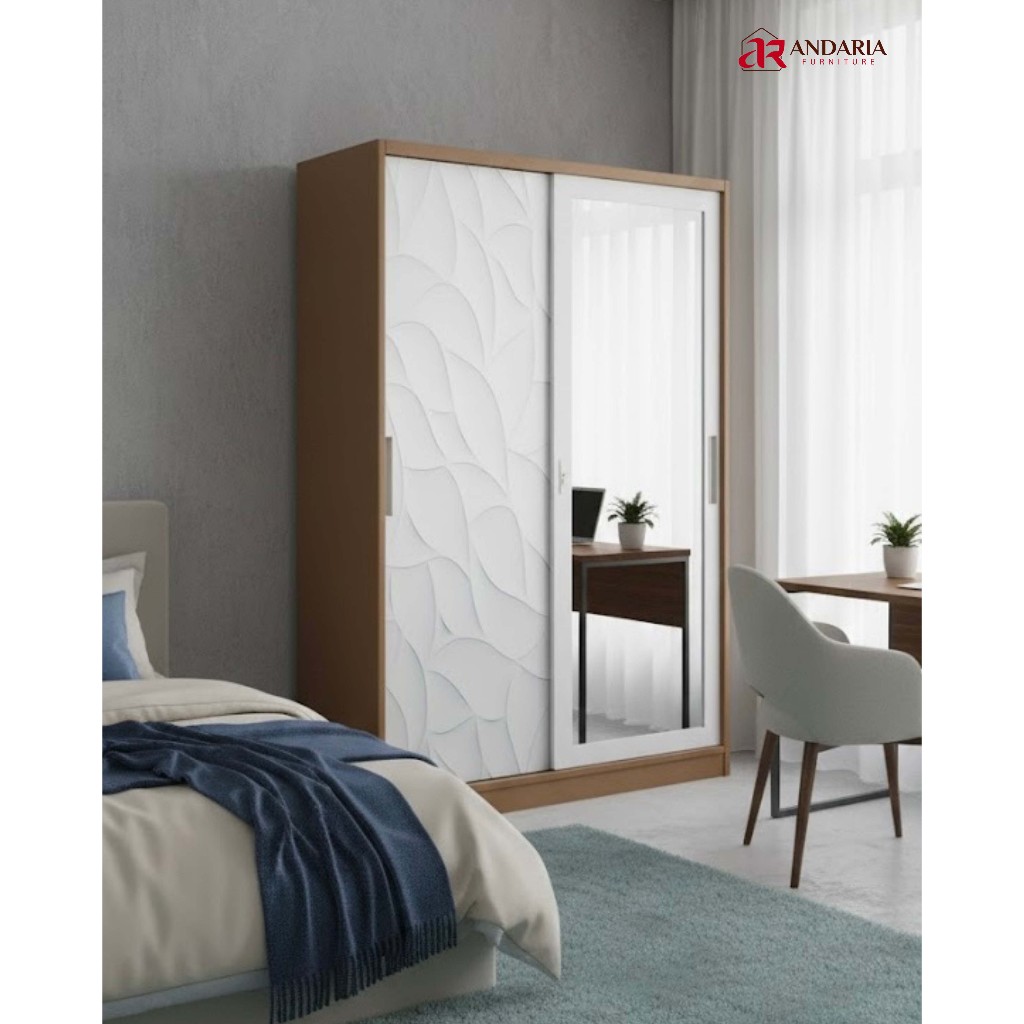 FURNITURE PONTIANAK DISTRIBUTOR - LEMARI PAKAIAN BESI 2 PINTU UK90