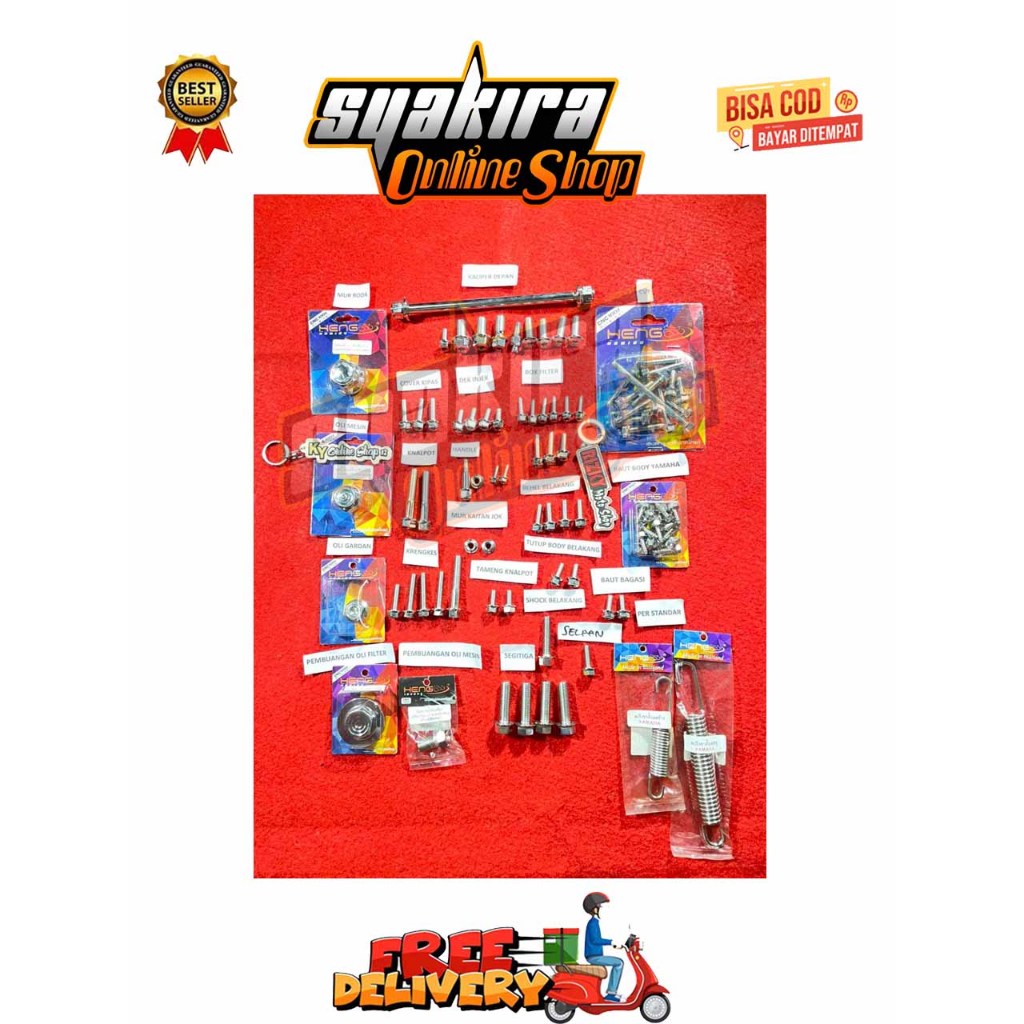 BAUT FULLSET 1 MOTOR MIO SERIES 125 M3 SOUL GT FINO X RIDE GEAR Z S GRANDE FAZZIO TAHUN 2018 - 2025 