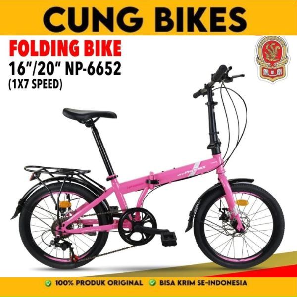 Sepeda Lipat 16 20 inch New Phoenix NP 6652 AX 7 Speed
